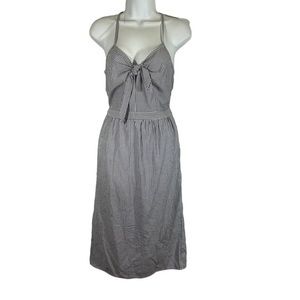 Love Notes Dress‎ MIDI Blue White Striped Tie Knot Sleeveless Size Small